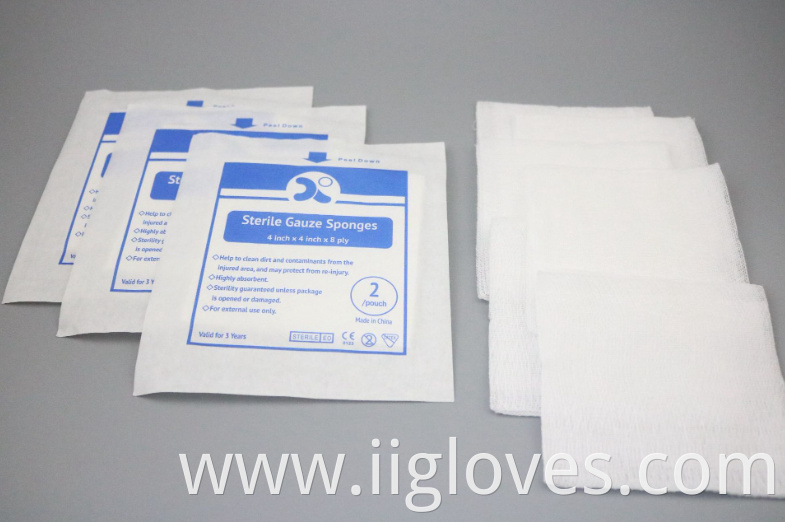 Hospital supplies Medical Hemostatic Breathable sterile gauze 10x10cm Non-sterile Gauze